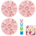 thumbnail image 1 of Juego de 3 moldes de silicona para donas, 7 cavidades, moldes para cubitos de hielo antiadherentes resistentes al calor para cupcakes, pasteles, galletas, muffins, bagels, chocolate, jaleas, dulces Fokelyi HY-1957, 1 of 6