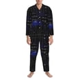thumbnail image 4 of Bingfone Men'S Pajama Set 2 Piece Loungewear Pjs, Long Sleeve With Pajama Pants-Mathematica Science, 4 of 9