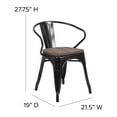 thumbnail image 6 of Flash Furniture Black Metal Chair with Wood Seat and Arms, 6 of 12