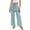 Light Blue, variant on Noric Women Straight Leg Peplum Pants with Pockets High Waisted Drawstring Casual Summer Flowy Palazzo Pants Loose Fit