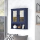 thumbnail image 2 of Taohfe Botiquín Azul Botiquines Para Baño Con Espejo 2 Puertas 3 Estantes Abiertos Gabinete De Baño Montado En La Pared Gabinete De Almacenamiento De Baño De Madera Sobre Inodoro Gabinete De Baño Lava, 2 of 5