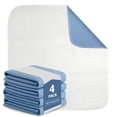 thumbnail image 1 of Hitime Heavy Absorbency Quilted Waterproof Underpads for Bedwetting Incontinence 4-Layer Washable Pads Size 34"x52" 4 Pack, 1 of 12
