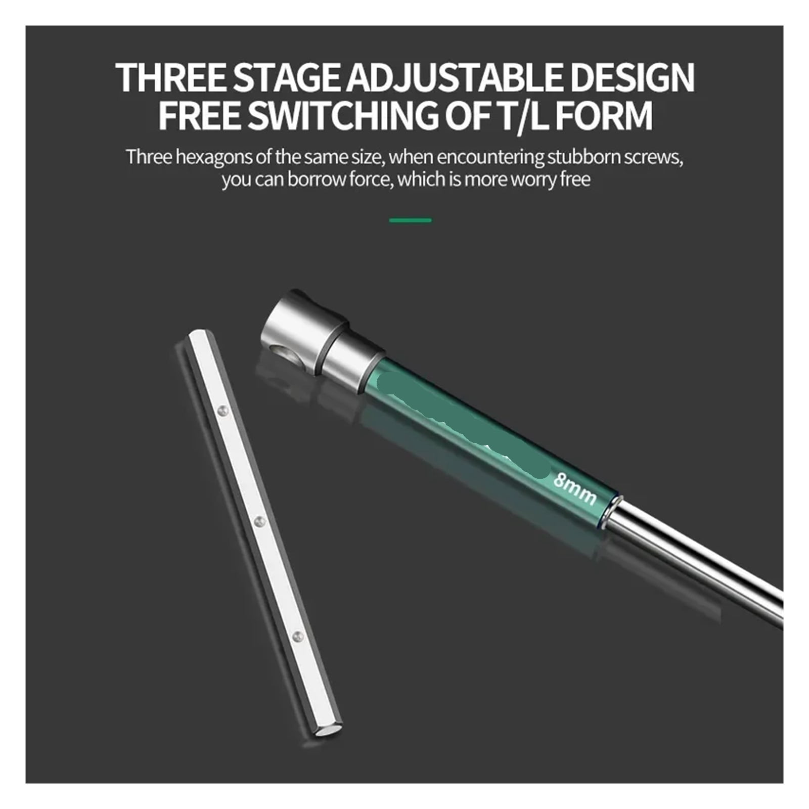 T Type Torx Screwdriver Hex Torque Wrench Chrome Hexagonal Spanner Rod Tool Extended T-Socket