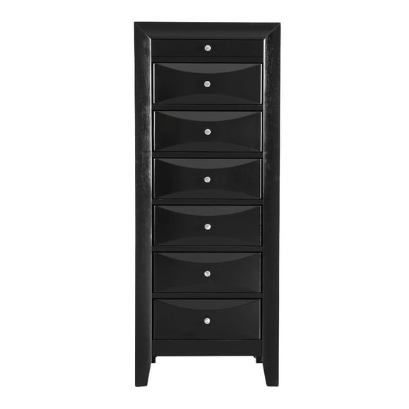 Contemporary Home Living 7-Drawer Wooden Lingerie Chest - 58" - Black