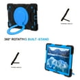 thumbnail image 3 of ELEHOLD Rugged Case for Samsung Galaxy Tab A8 10.5" (X200/X205/X207),Three-Layer Protection PC+Silicone Case with 360° Rotatable Kickstand Folding Handle Grip Shoulder Strap Shockproof Case,Black/Blue, 3 of 8