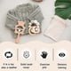 thumbnail image 4 of 2pcs natural beech wood animal crochet bead bracelet baby rattle sensory toy (rabbit), 4 of 4