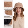 thumbnail image 3 of BadPiggies Women Winter Bucket Hat Adjustable Vintage Cloche Hats Warm Faux Fur Wool Outdoor Fisherman Cap, 3 of 6