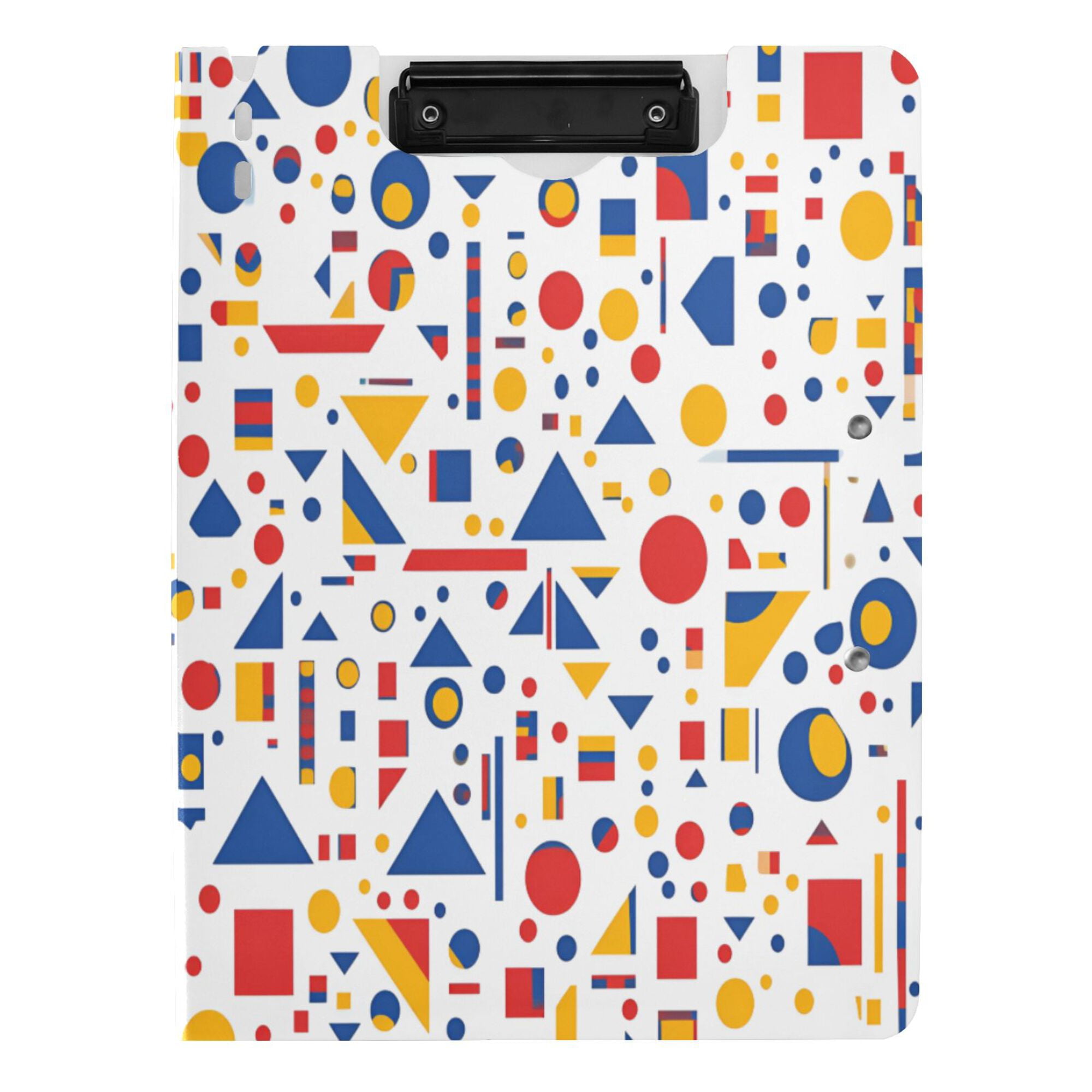 FORMRS A4 Clipboard Folder with Pen Holder Horizontal Foldable School Office Binder, Simple Shapes