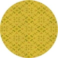 thumbnail image 1 of Ahgly Company Tapis d'Intérieur Rond Lavable en Machine Jaune Transitionnel, 3 Pieds Rond, 1 of 7