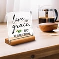 thumbnail image 4 of Inspirational Office Home Desk Decor,Live by Grace Not Perfection Motivational Sign Acrylic Plaque With Wooden Stand Sign Home Tabletop Office Desk Sign Gift for Women Men Cowoker Friend Family, 4 of 8
