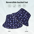 thumbnail image 3 of Vsdgher Skull flower leaf purple Print Bucket Hat for Men&Women Bucket Hat Reversible Summer Double-Side-Wear Travel Gardening, Beach, Camping, Hiking, Fishing Cap, 3 of 5