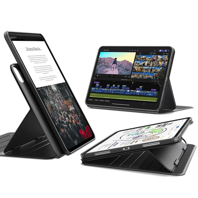 ESR for iPad Pro 13 Inch Case (M5/M4) 2025/2024, Rotating Case with Removable Magnetic Cover, Adjustable Portrait/Landscape Stand, 9 Standing Angles,