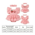 thumbnail image 3 of FYMNSI Newborn Baby Girl Ruffle Bubble Romper Dress+Headband One Piece Bodysuit Jumpsuit Infant Summer Clothes 6-12 Months Strawberry, 3 of 9