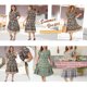 thumbnail image 2 of Vestido midi A línea de verano casual bohemio de flores con cuello en V y mangas cortas para mujer de tallas grandes Agnes Orinda 1X verde, 2 of 8