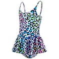 thumbnail image 3 of Kiijoy Girls' Fish Scale Print One-Piece Swimsuit Ruffle UPF 50+ Bathing Suit, Sizes 4-12, 3 of 4