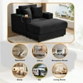 thumbnail image 5 of Wiilayok Oversized Lounge Chair Indoor,54" Corduroy Cloud Chaise Lounge Couch Indoor with Ottoman,Cup Holder for Living Room,Bedroom Black, 5 of 8
