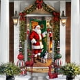 thumbnail image 5 of Christmas Door Cover Decoration, Santa Claus Christmas Wreath and Dog Backdrop for Decorative Front Door, Door and Wall Decoration Festival Party Decoration 35.43x70.87 Inch Multicolor, 5 of 6