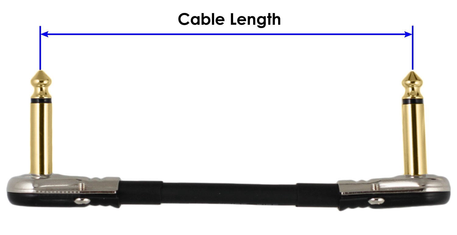 4-Pack 12" Castline Gold Mogami 2524 Guitar Pedal Board Patch Cable TS Low Profile Pancake Connector