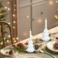 thumbnail image 5 of AuroraX White Pillar Candle Holder Glass Christmas Decorations,2.83 Inch Christmas Tree Small Candlestick Holders,Home Table Centerpiece Bedroom Dining Room Decor, 5 of 6