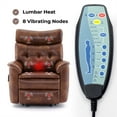 thumbnail image 3 of Dual Motor Power Lift Recliner Chair for Elderly, Lay Flat Leather Lift Chair with Massage and Heat, USB & Type C Ports, Electric Recliner Chairs for Seniors One Touch Reset, Brown, 3 of 8