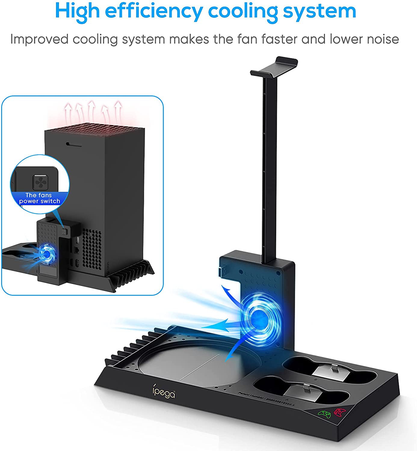 Lictin Cooling Fan Charging Station for Xbox Series X Console & Controller,  Upgraded 4 Cooler Fan System Stand, Vertical Dual Charger Station Dock  Accessories with 2 x 1400mAh Rechargeable Battery - Yahoo Shopping