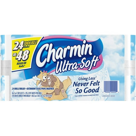 Charmin Ultra Soft Toilet Paper Double Rolls, 24 roll count
