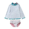 thumbnail image 4 of Uccdo Toddler Girls Rashguard Two Pieces Swimsuit Set Kids Cartoon Long Sleeve Bathing Suits Swimwear 1-10T, 4 of 5