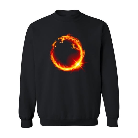 Circular Dragon On Fire Sweatshirt Men -Image by Shutterstock, Male Large