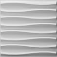 thumbnail image 1 of Dundee Deco's Paintable Off White Abstract Waves Fiber 3D Wall Panel, 1.6 ft X 1.6 ft, Interior Design Wall Paneling Decor Commercial and Residential Application, 2.6 sq.ft. each, 10-Pack, 1 of 5