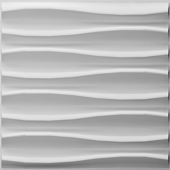 Dundee Deco's Paintable Off White Abstract Waves Fiber 3D Wall Panel, 1.6 ft X 1.6 ft, Interior Design Wall Paneling Decor Commercial and Residential Application, 2.6 sq.ft. each, 10-Pack