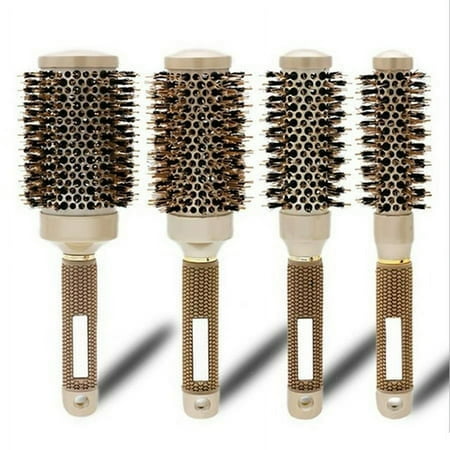 Round Brush for Women Thermal Ceramic and Ionic Tech Hair Brush with Boar Bristles for Blow Drying Styling Curling Increase Hair Shine