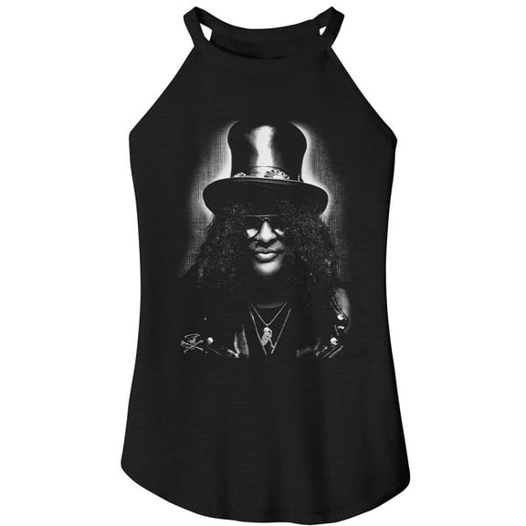 Slash Black and White Black Women's Sleeveless Rocker Tank Top