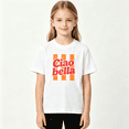 thumbnail image 2 of Ciao Bella Retro Striped Girls Graphic Tee, Cute Italy Slogan 100% Cotton Kids Short Sleeve T-Shirt 4-13Y, 2 of 5