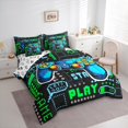 thumbnail image 3 of jejeloiu Pixel Miners Grid 7-Piece Twin Bedding Sets,Boys Gamepad Console Bedding Comforter Set,Teens Video Game Sheet Sets For Kids,Microfiber Bedroom Decor Reversible, 3 of 8