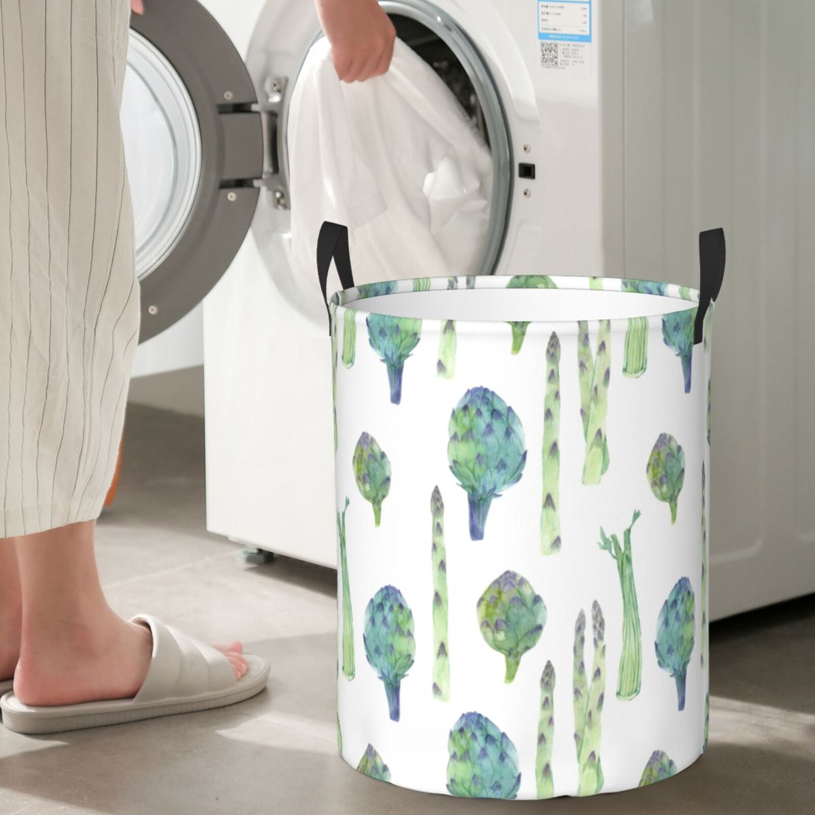 Large Laundry Basket with Handles - hilarious Asparagus pattern Kids Baby Dirty Clothes Laundry Hamper for Bedroom Aesthetic