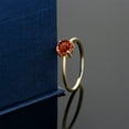 thumbnail image 4 of Gem Stone King 10K Yellow Gold Red Garnet Solitaire Engagement Ring for Women (1.00 Cttw, Round 6MM, Gemstone January Birthstone, Size 7.5), 4 of 5