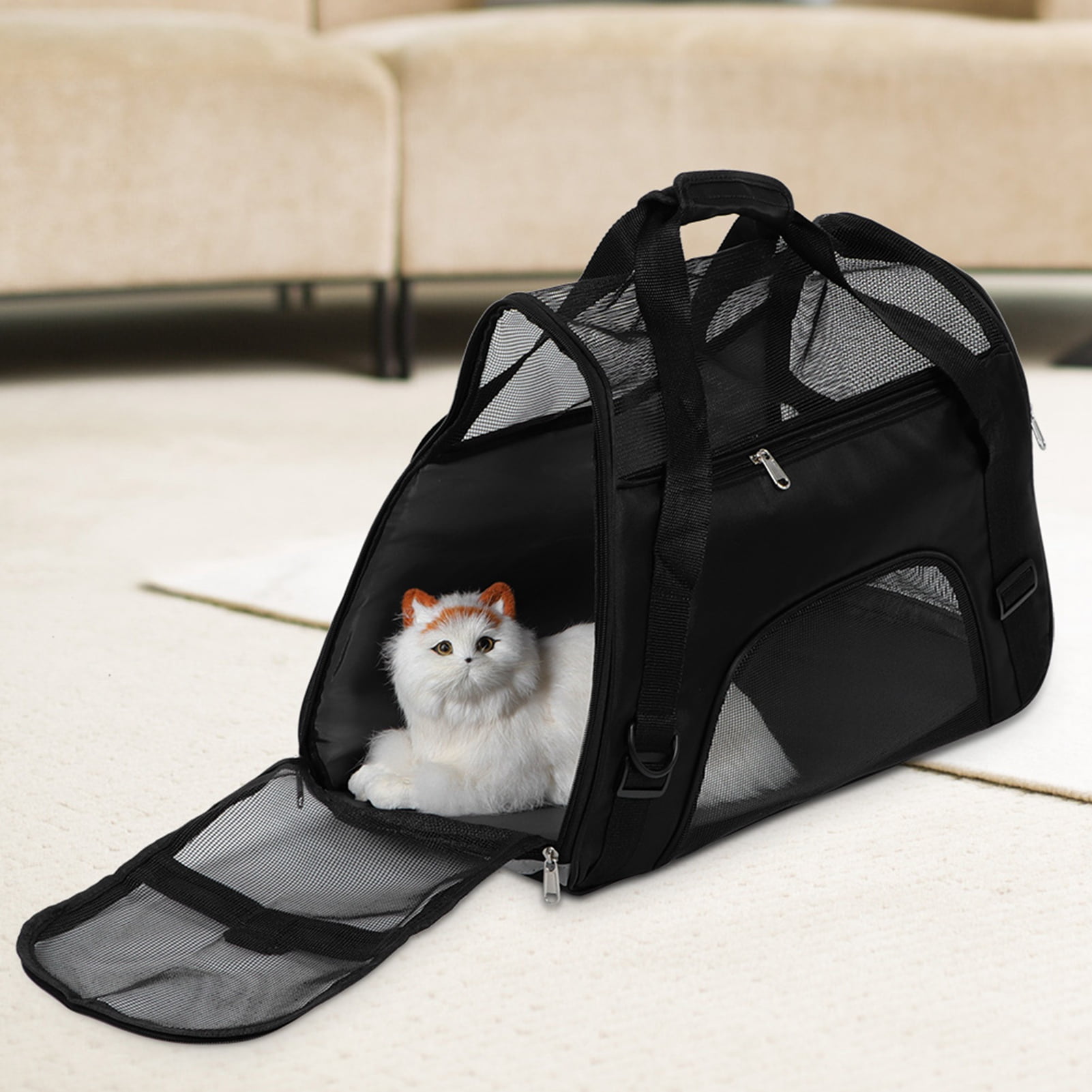 Cat Carrier, Soft Sided Foldable Pet Travel Carrier Pet Carrier Airline Approved Expandable Cat Carrier Outdoor Portable Pet Bag for Small Medium Cats Dogs Puppies