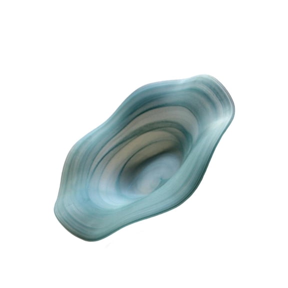 SDFGTstore Decorative Waved Glass Tray Contemporary Appetizer Plate Snacks Serving Platter Tableware For Home Entertaining