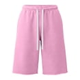 thumbnail image 2 of Hsovts Men's Baggy Sweat Shorts 2026 Fleece Cotton Y2k Shorts Casual Under Knee Shorts Raw Hem Gym Shorts with Pockets Pink 2XL, 2 of 6