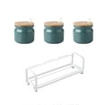 thumbnail image 1 of European Solid Color Sugar Bowl With Lid, Ceramic Sugar Pot, Coffee Accessories, Sugar Pourer, Kitchen Storage-Dark green-3 Set, 1 of 6