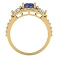 thumbnail image 4 of Three-Stone Engagement Ring for Women - 2.16ct Simulated Tanzanite in 18K Yellow Gold Promise Ring, 4 of 6