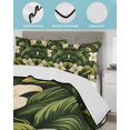 thumbnail image 4 of White Lily Flower Full Size Down Alternative Comforter, Lightweight Comforter Quilt Bedding Set with Pillow Shams Tropical Bloom Floral Green Leaf All Seasons Bed Comforter Duvet Insert 78"x90", 4 of 7