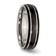 thumbnail image 4 of Chisel Titanium Polished Black IP-plated 6mm Grooved Band, 4 of 7