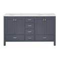 thumbnail image 2 of Horizon 60" Double Bathroom Vanity with Marine Gray Cabinet and Engineered White Top, 2 of 6
