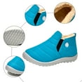 thumbnail image 5 of Kids Snow Boots Slip on Warm Fuzzy Lined Ankle Booties Boys Girls Winter Casual Solid Color Thick Soft Sole Low Top Walking Shoes 10 Little Kid Blue, 5 of 7