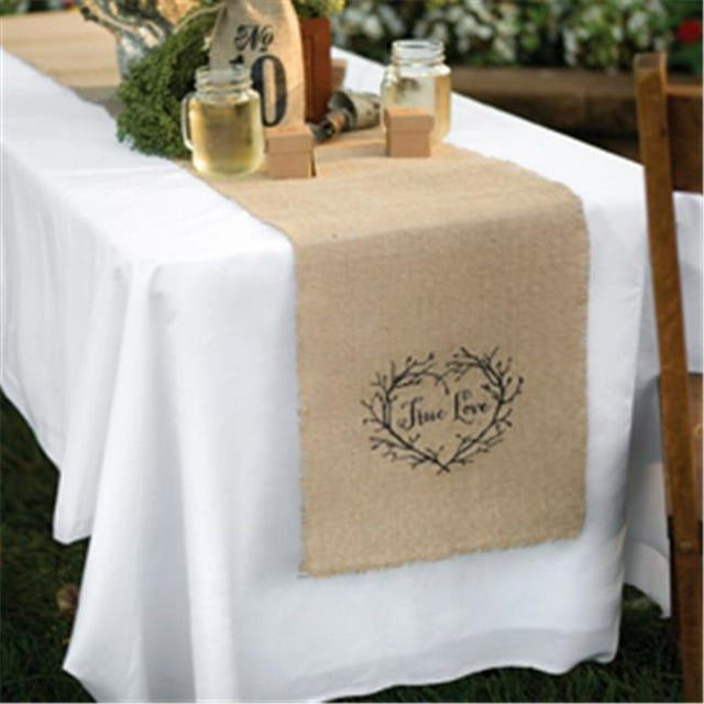 Hortense B Hewitt 31305 True Love Burlap Table Runner