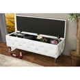 thumbnail image 4 of Baxton Studio Seine White Leather Contemporary Storage Ottoman, 4 of 4