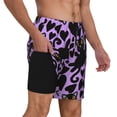 thumbnail image 2 of Balery Cartoon Black Cats Bañador para hombre, shorts de playa de secado rápido con entrepierna y forro de compresión-Large, 2 of 6