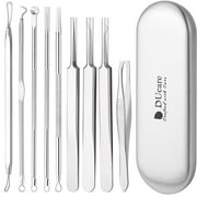 DUcare Pimple Popper Tool Kit 9 Pcs Blackhead Remover Tools Pimple Extractor Acne Tools with Metal Case for Pimples Blackheads Forehead Zit Removing