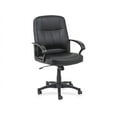 thumbnail image 2 of Lorell, Chadwick Managerial Leather Mid-Back Chair, 1 Each, Black, 2 of 10